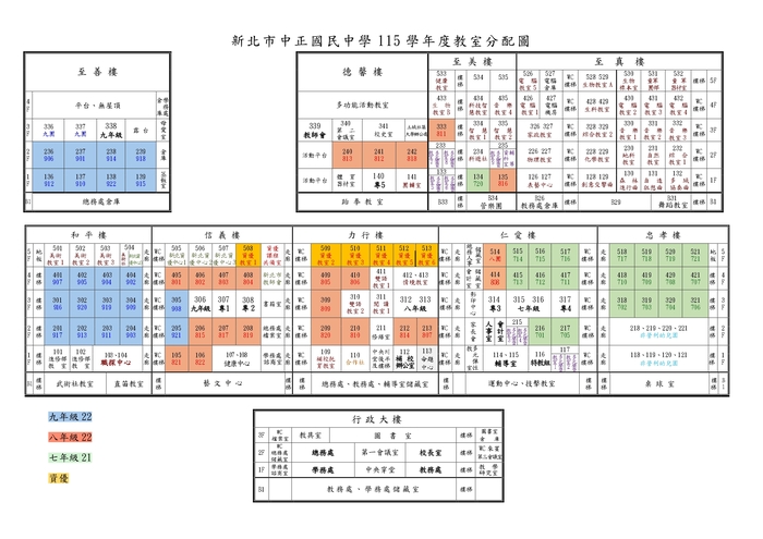 115教室分配圖- 1150721